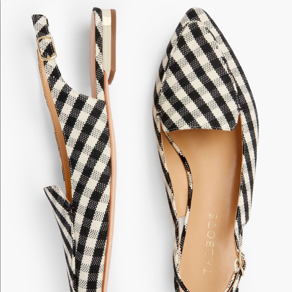 Talbots Poppy Pointed Toe Slingbacks - Gingham